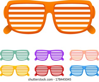 vector shutter shades sunglasses set - Separate layers for easy editing