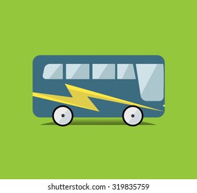 Vector shuttle bus, city transport.