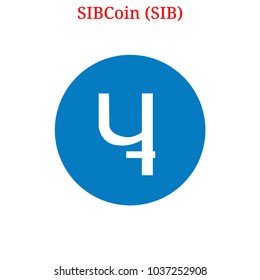 Vector SIBCoin (SIB) digital cryptocurrency logo. SIBCoin (SIB) icon. Vector illustration isolated on white background.