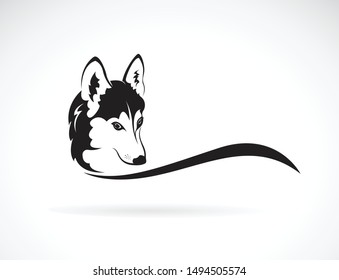 Vector of siberian husky dog head design on white background. Pet. Animal. Easy editable layered vector illustration.