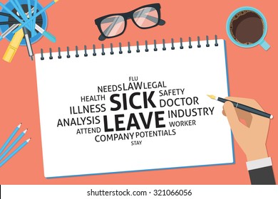 Vector Sick Leave Concept,template	