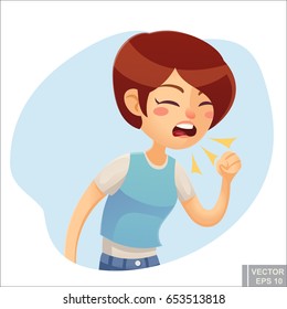 sick person coughing clipart