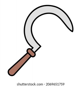 Vector Sickle Filled Outline Icon Design
