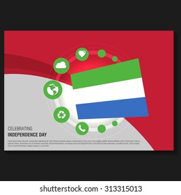 Vector Sierra Leone Independence Day Flyer template. Creative Brochure Title Page. National Day Leaflet design element. vector illustration