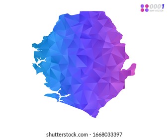 Vektorillustration Sierra Leone Karte bunten Polygondreieck Mosaik mit weißem Hintergrund. Farbverlauf.