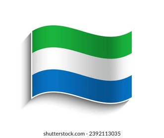 Vector Sierra Leone waving Flag Icon