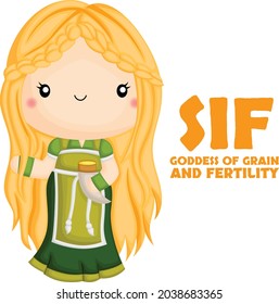 
a vector of Sif from Norse mythology 