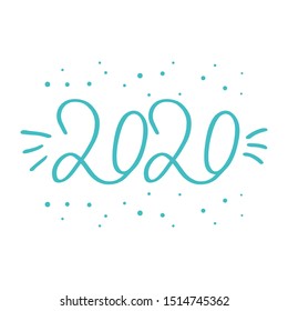 Vector sign of 2020 year. New Year 2020. 