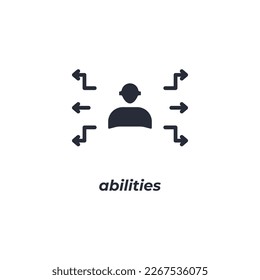 Vector sign abilities symbol is isolated on a white background. icon color editable.