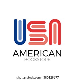 Vector sign abstract american bookstore