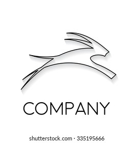 Vector sign abstract antelope, in linear style