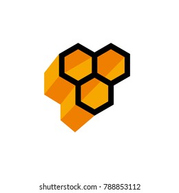 Vector sign abstract beehive. honey production,  concept