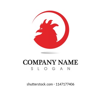 Vector - Vector sign abstract bird in flight Rooster and Chicken