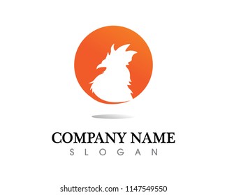 Vector - Vector sign abstract bird in flight Rooster and Chicken