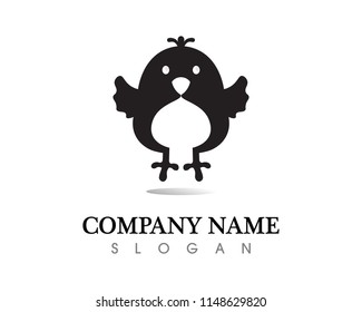 Vector - Vector sign abstract bird in flight Rooster and Chicken
