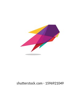 Vector sign abstract bird in flight. Abstract bird icon, symbol, vector sign. Logo for Media, Web, Digital, Marketing, Network icon. Colorful logo.