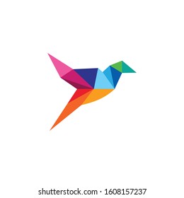 Vector sign abstract bird in flight. Abstract bird icon, symbol, vector sign. Logo for Media, Web, Digital, Marketing, Network icon. Colorful logo