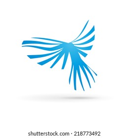 Vector sign abstract bird in flight