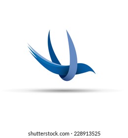Vector sign abstract  bird in flight