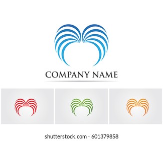 Vector sign abstract bird in flight