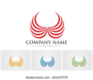 Vector sign abstract bird in flight