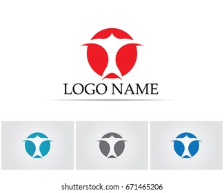 Vector sign abstract bird in flight