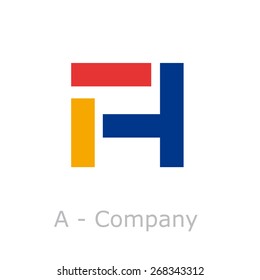 Vector sign abstract broken letter A