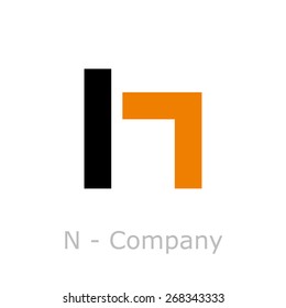 Vector sign abstract broken letter N