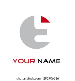 Vector sign abstract broken letter E