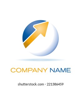 Vector sign abstract circle with arrow