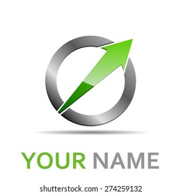 Vector sign abstract circle with arrow