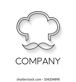 Vector sign abstract cook, in linear style