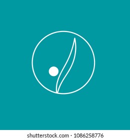 Vector sign abstract dips in the pool, in linear style