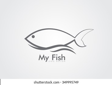 Vector sign abstract Fish