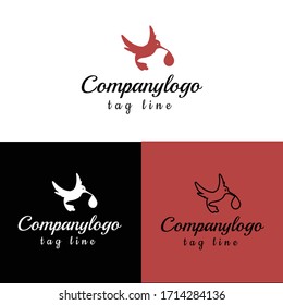 Signo vectorial pájaro volador abstracto,plantilla de diseño del logotipo de entrega.