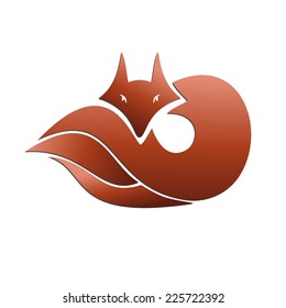 Vector sign abstract fox