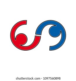 Vector sign abstract friendship infinity, in linear style