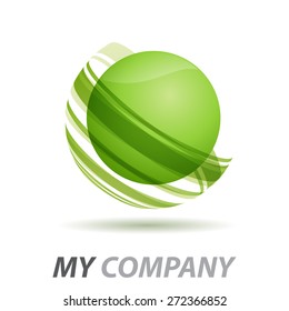 Vector sign abstract green planet