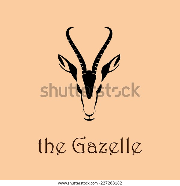 Vector Sign Abstract Head African Gazelle Stock Vector (Royalty Free