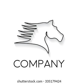 Vector sign abstract horse, in linear style