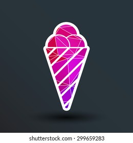 Vector sign abstract ice cream logo stylized.