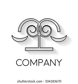 Vector sign abstract lawyer, in linear style