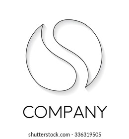 Vector sign abstract letter s, in linear style