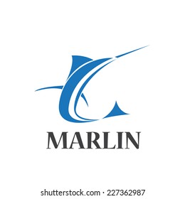 Vector sign abstract marlin