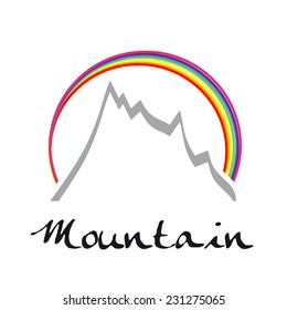 Vector sign abstract mountain