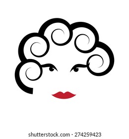 Vector sign abstract portrait of woman