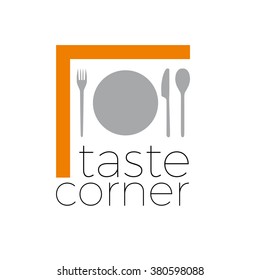 Vector sign abstract restaurant, taste corner