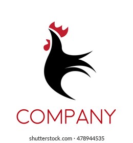 Vector sign abstract rooster