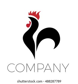 Vector sign abstract rooster