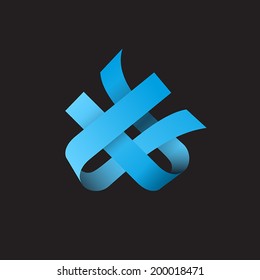 Vector sign abstract shape. Concept of synergy and teamwork